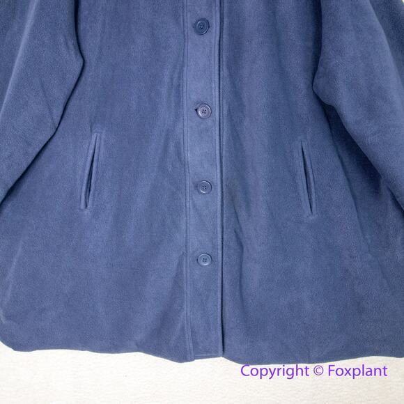 Woman Within Women's Plus Size Fleece Swing Funnel-Neck Coat blue , size 4X - Picture 6 of 15